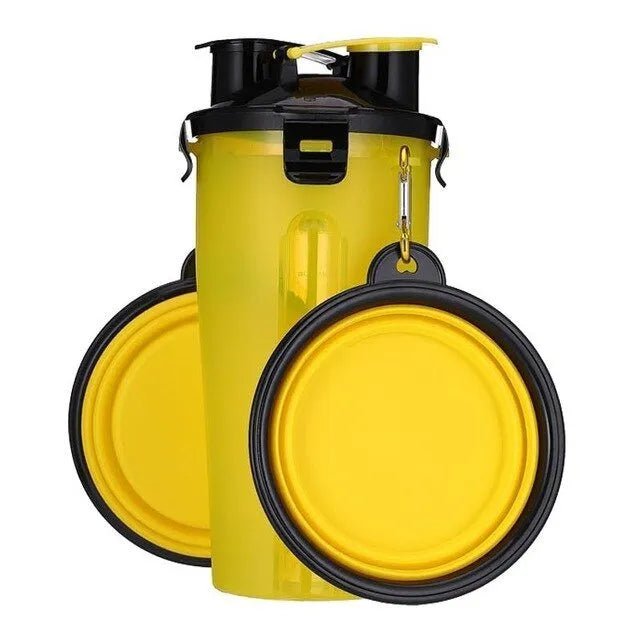 Garrafa Portátil Multifuncional para Água e Comida em Simultâneo (Bebedouro / Comedouro) - PetDoctors - Loja Online