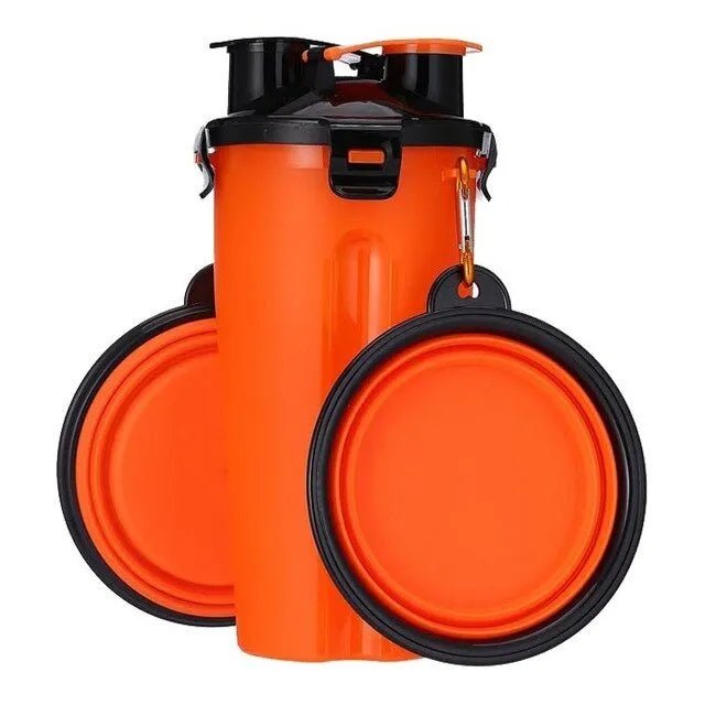 Garrafa Portátil Multifuncional para Água e Comida em Simultâneo (Bebedouro / Comedouro) - PetDoctors - Loja Online