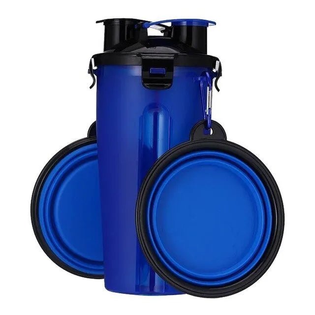 Garrafa Portátil Multifuncional para Água e Comida em Simultâneo (Bebedouro / Comedouro) - PetDoctors - Loja Online