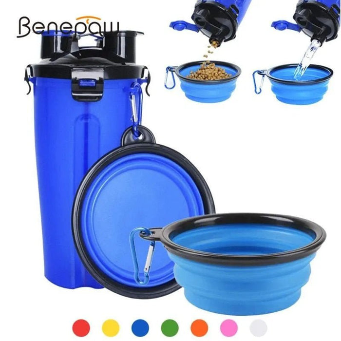 Garrafa Portátil Multifuncional para Água e Comida em Simultâneo (Bebedouro / Comedouro) - PetDoctors - Loja Online