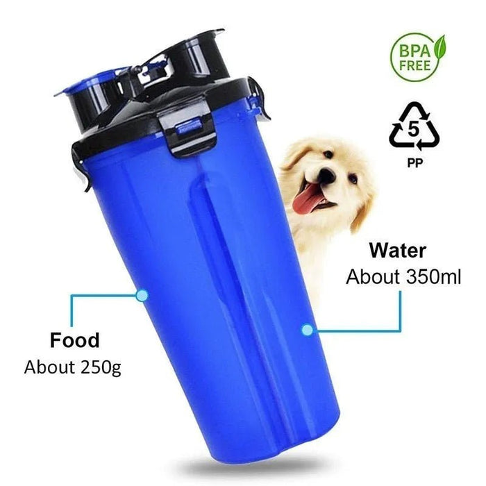 Garrafa Portátil Multifuncional para Água e Comida em Simultâneo (Bebedouro / Comedouro) - PetDoctors - Loja Online