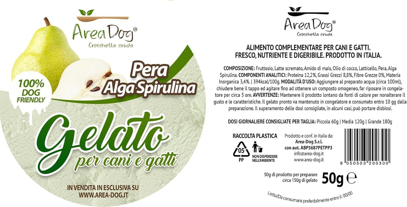 Gelado para cães e gatos - caixa 6 x 40 g - 3 sabores x 2: Banana e açafrão, maçã e acelga vermelha, pera e algas espirulina - 100% Pet Friendly - fresco e saboroso - Made in Italy - PetDoctors - Loja Online