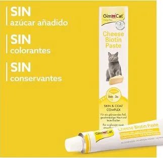 GimCat Cheese Biotin, pasta de queijo com biotina com queijo aromático, zinco e óleo de linhaça para a pelagem, pele e unhas - PetDoctors - Loja Online