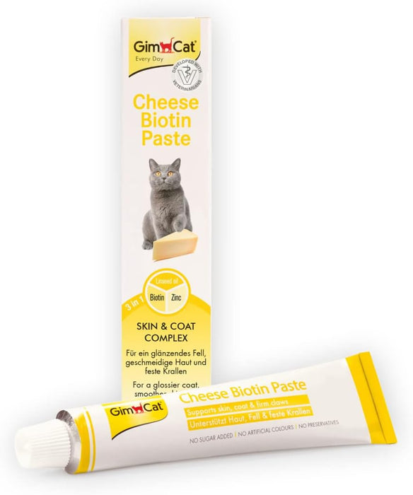 GimCat Cheese Biotin, pasta de queijo com biotina com queijo aromático, zinco e óleo de linhaça para a pelagem, pele e unhas - PetDoctors - Loja Online