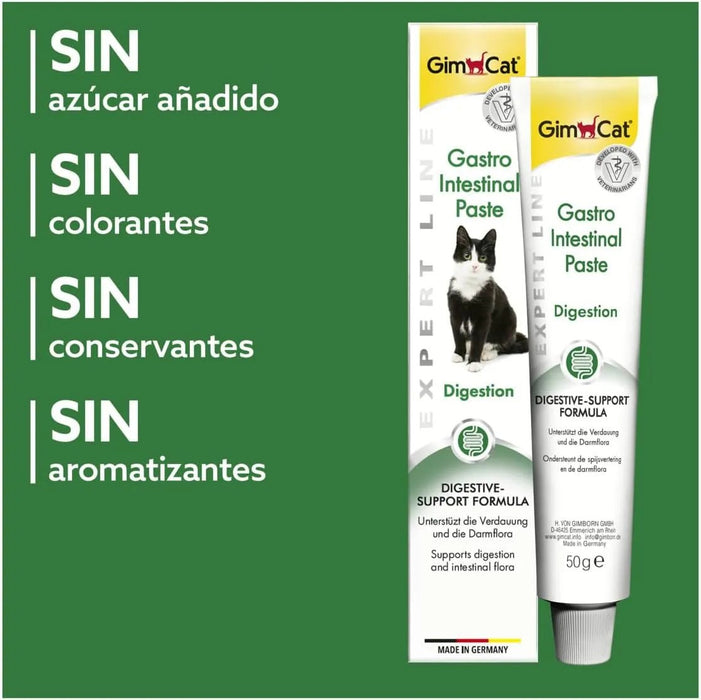 GimCat EXPERT LINE Gastro intestinal, pasta funcional para gatos - proteção do sistema digestivo, favorece a saúde intestinal, tem um efeito prebiótico - 1 tubo (1 x 50 g) - PetDoctors - Loja Online