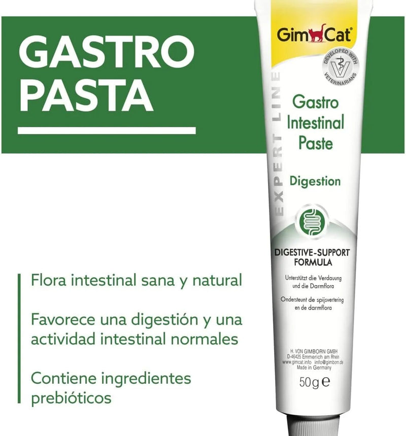 GimCat EXPERT LINE Gastro intestinal, pasta funcional para gatos - proteção do sistema digestivo, favorece a saúde intestinal, tem um efeito prebiótico - 1 tubo (1 x 50 g) - PetDoctors - Loja Online