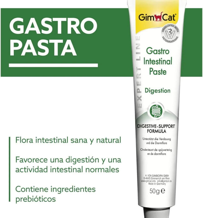 GimCat EXPERT LINE Gastro intestinal, pasta funcional para gatos - proteção do sistema digestivo, favorece a saúde intestinal, tem um efeito prebiótico - 1 tubo (1 x 50 g) - PetDoctors - Loja Online