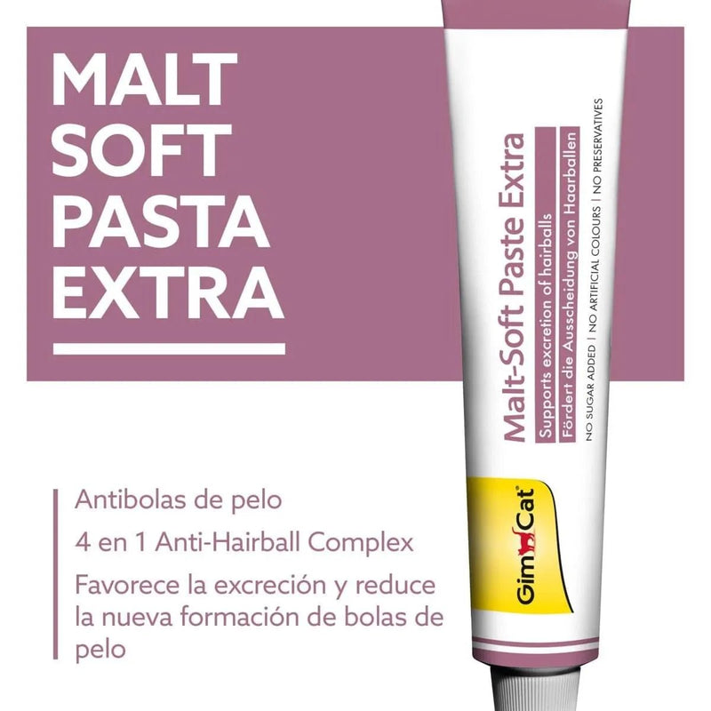 GimCat Malt - Soft Extra, pasta com malte - Anti - Hairball snack para gatos favorece a excreção de bolas de pelo - PetDoctors - Loja Online