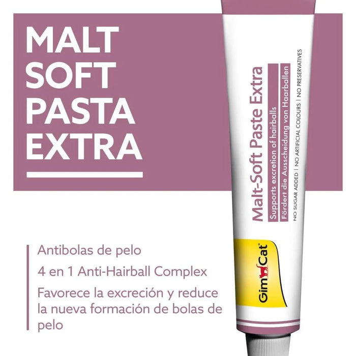 GimCat Malt - Soft Extra, pasta com malte - Anti - Hairball snack para gatos favorece a excreção de bolas de pelo - PetDoctors - Loja Online