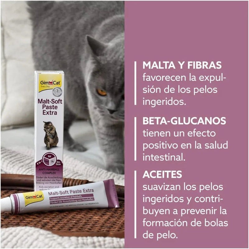 GimCat Malt - Soft Extra, pasta com malte - Anti - Hairball snack para gatos favorece a excreção de bolas de pelo - PetDoctors - Loja Online