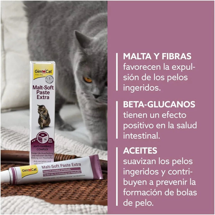 GimCat Malt - Soft Extra, pasta com malte - Anti - Hairball snack para gatos favorece a excreção de bolas de pelo - PetDoctors - Loja Online