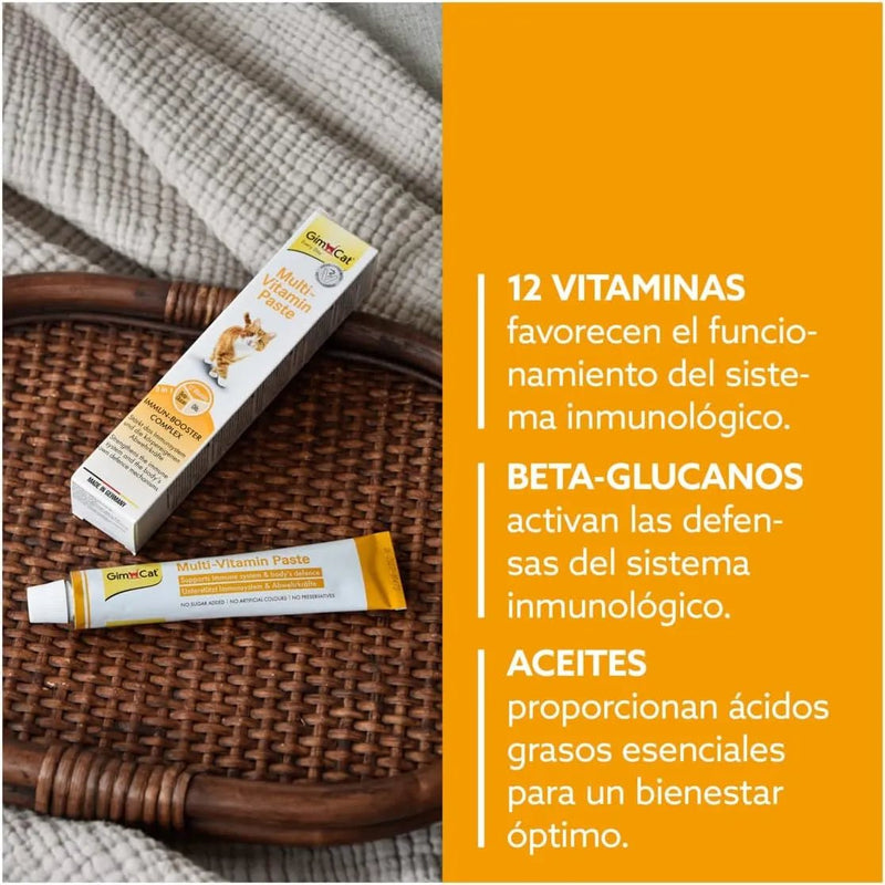 GimCat Multi - vitamina pasta multivitaminas - snack saudável para gatos que ativa as defesas e fortalece o sistema imunitário - PetDoctors - Loja Online
