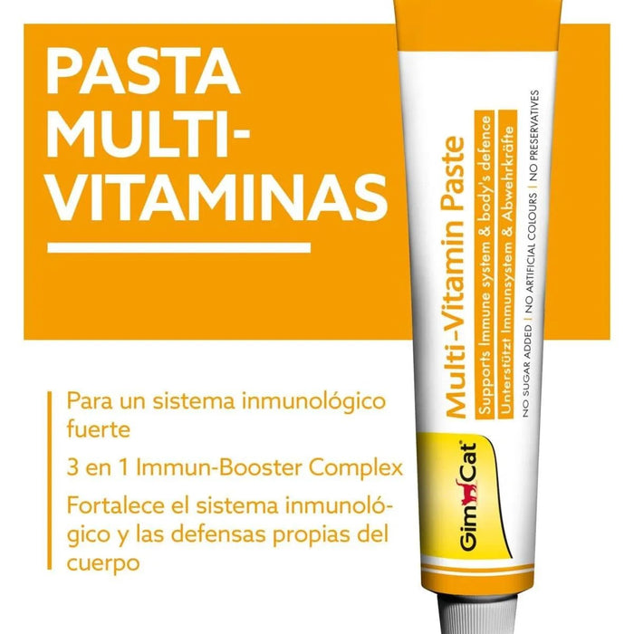 GimCat Multi - vitamina pasta multivitaminas - snack saudável para gatos que ativa as defesas e fortalece o sistema imunitário - PetDoctors - Loja Online