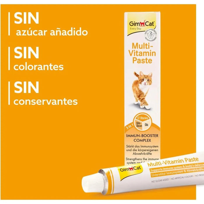 GimCat Multi - vitamina pasta multivitaminas - snack saudável para gatos que ativa as defesas e fortalece o sistema imunitário - PetDoctors - Loja Online