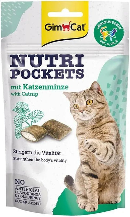 GimCat Nutri Pockets Mistura de Malte e Vitaminas - Snack crocante para gatos, com enchimento cremoso e ingredientes funcionais, (1 x 150 g) - PetDoctors - Loja Online