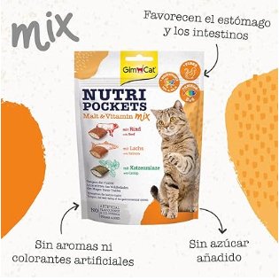 GimCat Nutri Pockets Mistura de Malte e Vitaminas - Snack crocante para gatos, com enchimento cremoso e ingredientes funcionais, (1 x 150 g) - PetDoctors - Loja Online