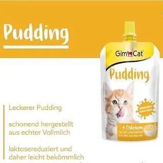 GimCat Pudding com cálcio - Snack para gatos de leite gordo autêntico com teor reduzido de lactose para ossos saudáveis, 1 bolsa (1 x 150 g) - PetDoctors - Loja Online