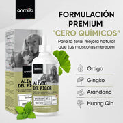 Gotas anti - comichão para cães e gatos 250 ml - ação eficaz contra a comichão, ideal para alergias a ervas, pólen e alimentos dos seus animais de estimação, alivia a comichão em gatos e cães - PetDoctors - Loja Online