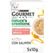 Gourmet Purina Nature's Creations Puree, Snack para Gatos, 11 pacotes de 5 envelopes 10 g = 55 refeições - PetDoctors - Loja Online