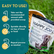 Happy Joint 100% Cuidado natural para cães e gatos - com açafrão e mexilhão de lábios verdes - melhor que os suplementos para articulações com glucosamina (160 Doses) - PetDoctors - Loja Online