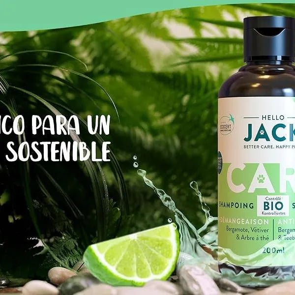 Hello Jack Champô para cão anti - comichão, natural - alívio rápido para pele sensível com óleo de árvore de chá - pelagem com brilho e suavidade - PetDoctors - Loja Online