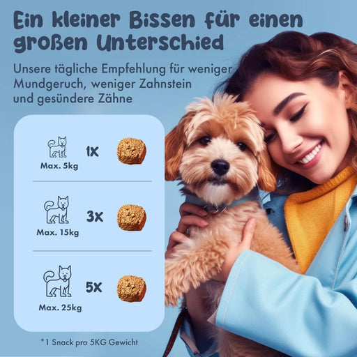Hello Jack Limpeza natural para mau hálito de cães - até 4 meses de fornecimento - limpa os dentes e ajuda a eliminar o mau hálito do cão - evita o tártaro - PetDoctors - Loja Online