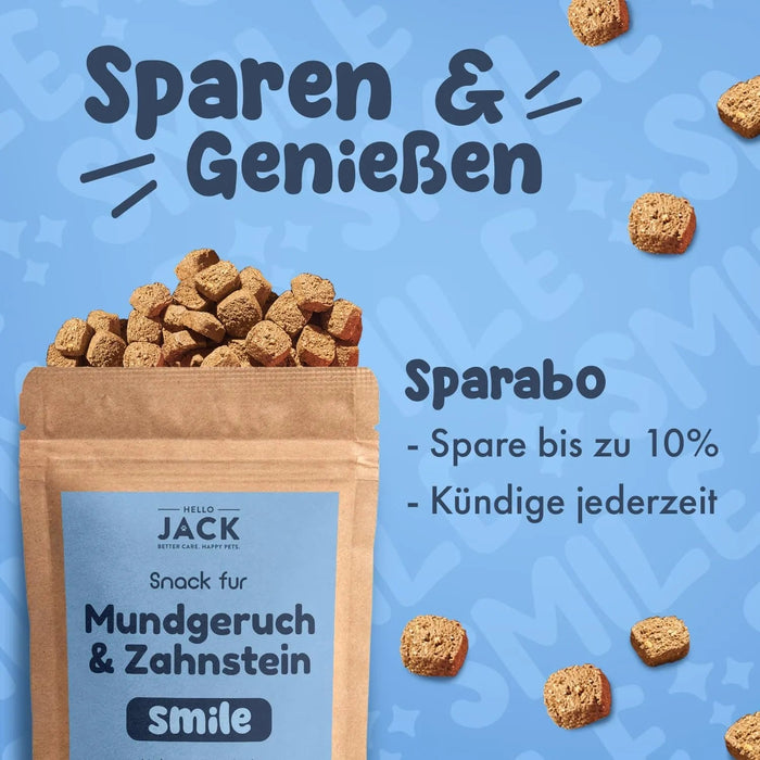 Hello Jack Limpeza natural para mau hálito de cães - até 4 meses de fornecimento - limpa os dentes e ajuda a eliminar o mau hálito do cão - evita o tártaro - PetDoctors - Loja Online