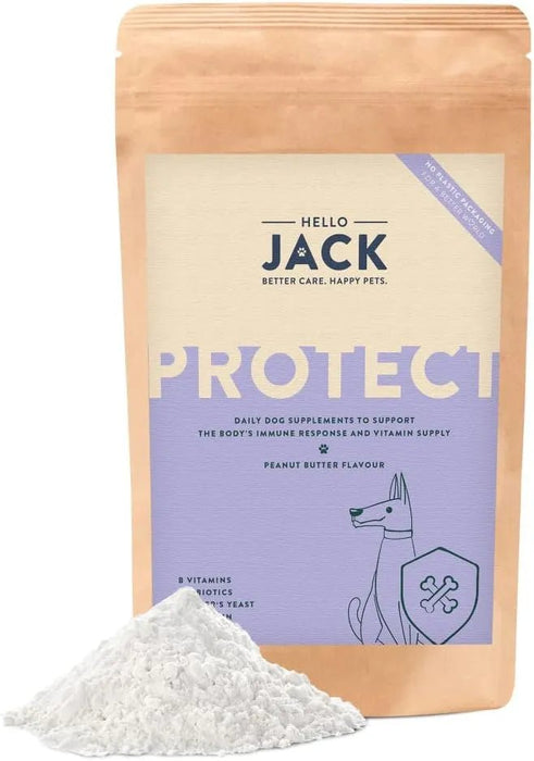 Hello Jack Protect Suplemento diário para cães - guloseimas misturáveis para apoio imunológico, vitalidade e saúde em geral - sabor de manteiga de amendoim - PetDoctors - Loja Online