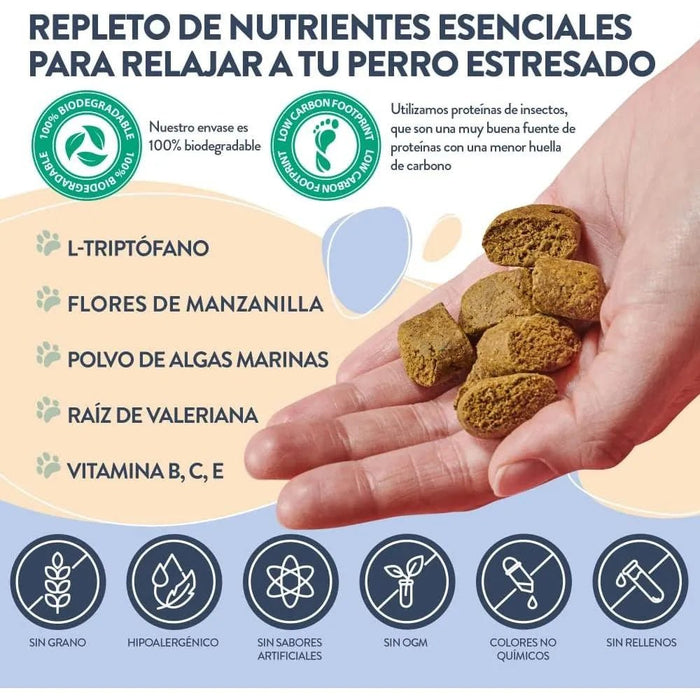 Hello Jack Relax Suplemento diário para cães - tranquilizante mastigáveis para cães e cachorros, para aliviar o stress e o equilíbrio emocional - sabor de manteiga de amendoim - PetDoctors - Loja Online