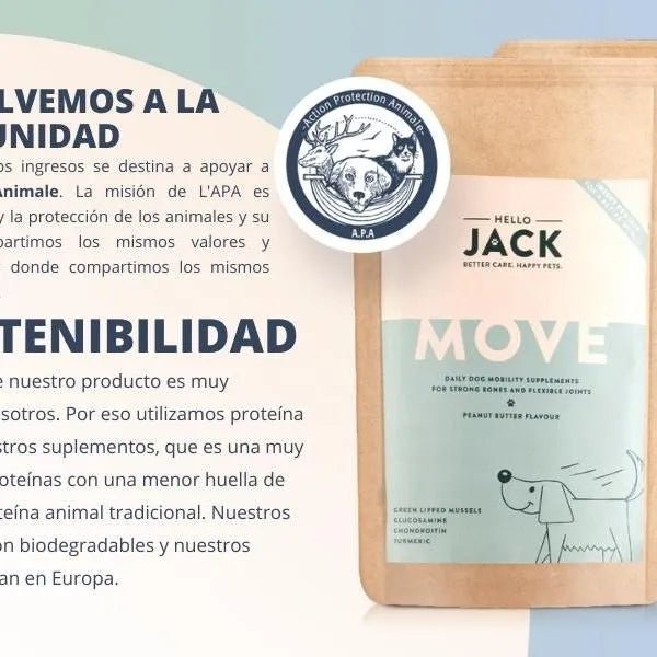 Hello Jack Suplemento para cão mobilidade / movimento (200 g) - para articulações e ossos para cães - condroprotetor cães com mexilhões de lábios verdes, glucosamina, condroitina, açafrão & ômega 3 - PetDoctors - Loja Online