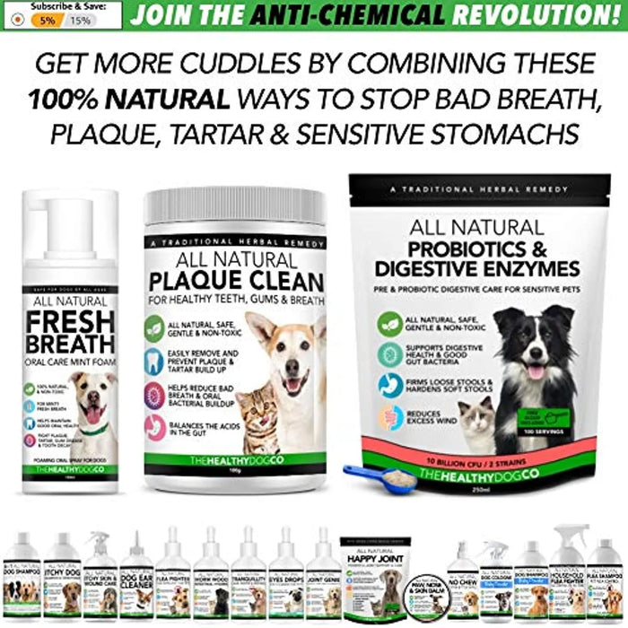 Higiene oral - Aditivo de água refrescante e 100 % natural para cães | Cuidado oral para combater o mau hálito, o sarro e a placa - PetDoctors - Loja Online
