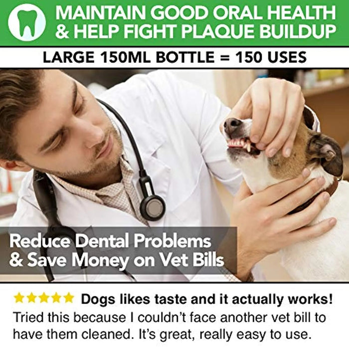 Higiene oral - Aditivo de água refrescante e 100 % natural para cães | Cuidado oral para combater o mau hálito, o sarro e a placa - PetDoctors - Loja Online