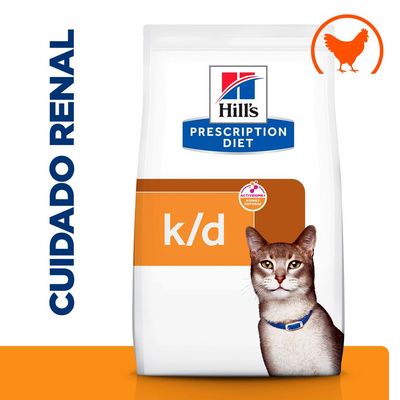 Hill's Feline Prescription Diet k/d Kidney Care com frango ração para gatos 1,5 Kg - PetDoctors - Loja Online