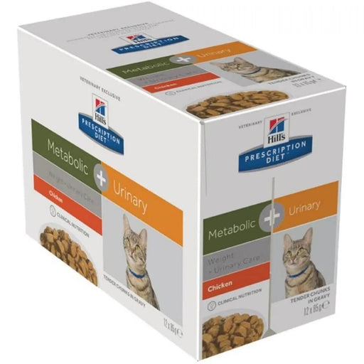 Hills Prescription Diet Feline Metabolic Plus Urinary | Wet (Saqueta) | 85 g | 12 x 85 gr | 12 saquetas de 85 gr - PetDoctors - Loja Online