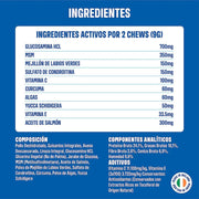 Hip and Joint - Anca e Articulações - Antiartrose - complemento alimentar para cães, altamente concentrado - MSM, mexilhão de lábios verde, glucosamina - 60 golosinas de frango, 270 g - PetDoctors - Loja Online