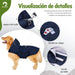 Impermeável para cães médios e grandes com capuz e gola, tiras refletoras de segurança, tecido ultraleve, respirável - PetDoctors - Loja Online