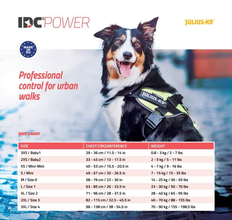 JULIUS-K9 Peitoral / Arnês para Cães IDC Powerharness com Controlo dorsal em Y - PetDoctors - Loja Online
