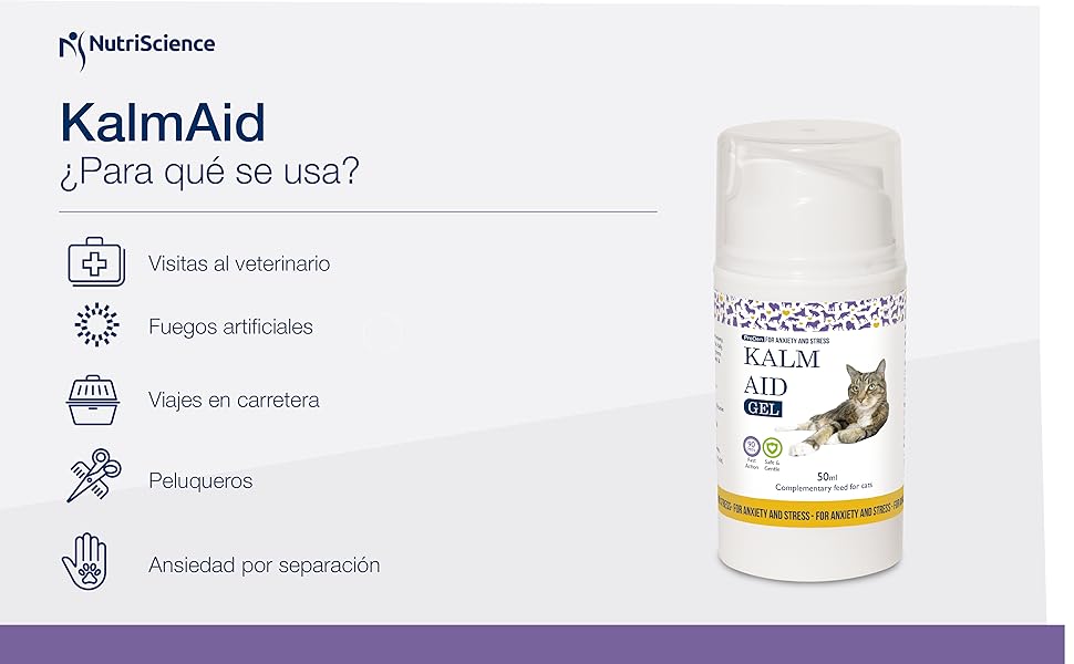 Kalm Aid Cat Gel - Complemento calmante em gel para gatos, 50 ml - PetDoctors - Loja Online