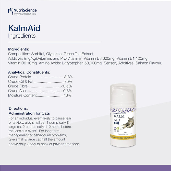 Kalm Aid Cat Gel - Complemento calmante em gel para gatos, 50 ml - PetDoctors - Loja Online