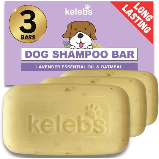 Kelebs Anticomichão | champô sólido para cães, para pele sensível e dermatite | anti - comichão com óleo de lavanda calmante, conjunto de 3 barras, sabão natural BIO e vegano - PetDoctors - Loja Online