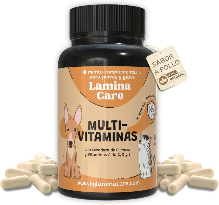 Lamina Care - Multi vitaminas para cães e gatos, fortalecem o sistema imunitário e as defesas, 180 cápsulas de vitaminas - PetDoctors - Loja Online