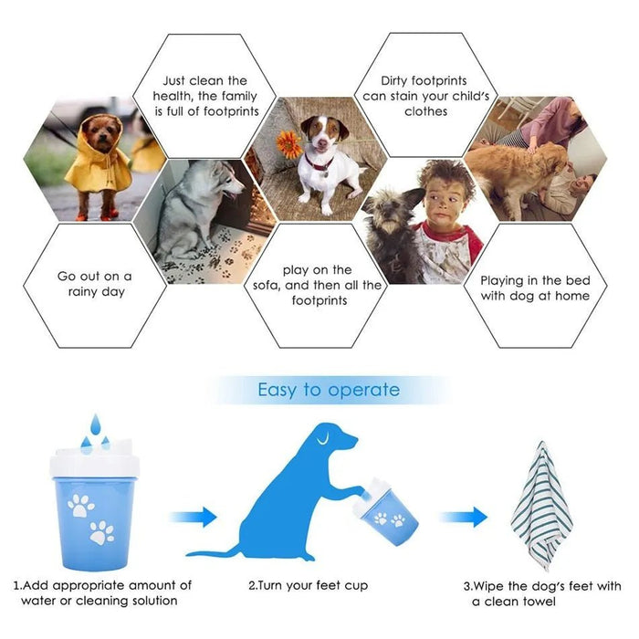 LAVA - PATAS em Silicone Macio, para lavar e limpar as patas dos seus cães - PetDoctors - Loja Online
