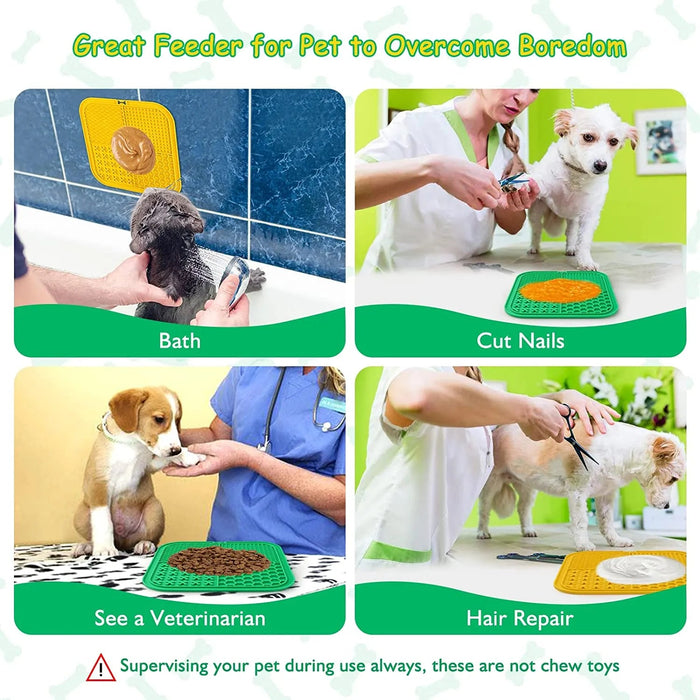 Lick Mat - Tapete para Lamber para cães e gatos, 20 x 19 cm, 2 UNIDADES - PetDoctors - Loja Online