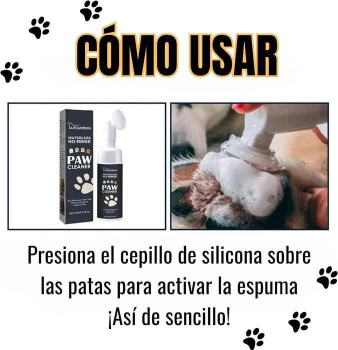 Limpador a seco, para patas e almofadas de patas de cães, escova com espuma de lavagem a seco, sem necessidade de água, elimina sujidade e bactérias, ecológico - PetDoctors - Loja Online
