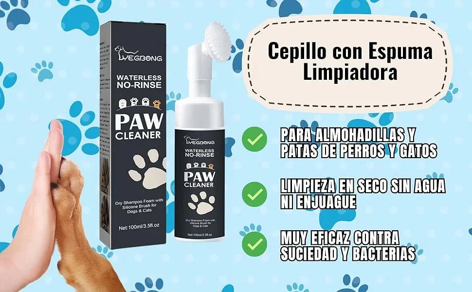 Limpador a seco, para patas e almofadas de patas de cães, escova com espuma de lavagem a seco, sem necessidade de água, elimina sujidade e bactérias, ecológico - PetDoctors - Loja Online