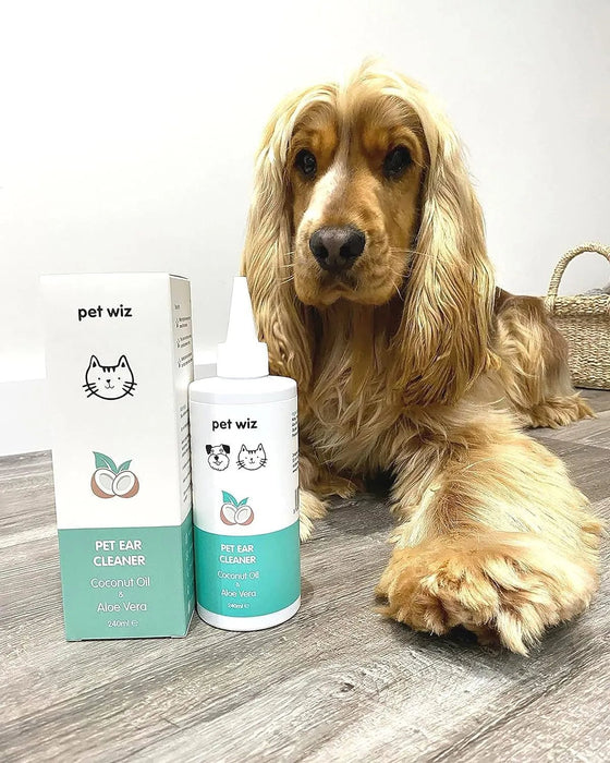 Limpador de orelhas para cães e gatos, óleo de côco e aloé vera (240 ml) - PetDoctors - Loja Online