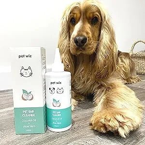Limpador de orelhas para cães e gatos, óleo de côco e aloé vera (240 ml) - PetDoctors - Loja Online