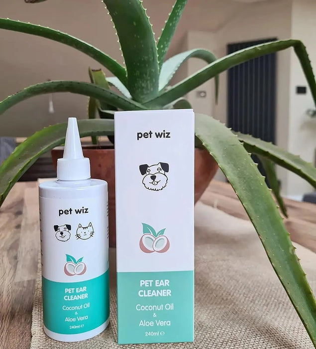 Limpador de orelhas para cães e gatos, óleo de côco e aloé vera (240 ml) - PetDoctors - Loja Online