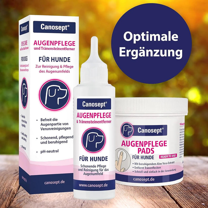 Líquido de Cuidado e limpeza para a área ao redor dos olhos (120 ml) - elimina manchas de lágrimas em cães - sem fragrâncias - PetDoctors - Loja Online