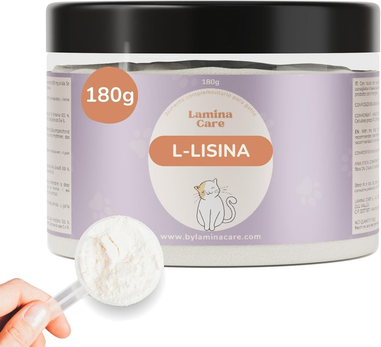 Lisina para gatos 100% natural para o sistema imunitário, de sabor agradável e fácil de adicionar à dieta diária (Lamina Care) - PetDoctors - Loja Online